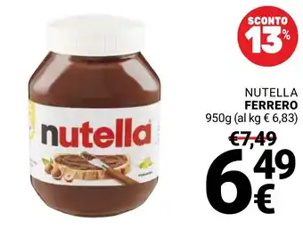 Supermercati Gulliver Nutella Ferrero offerta