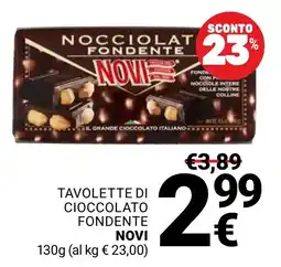 Supermercati Gulliver Tavolette di cioccolato fondente Novi offerta