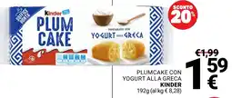 Supermercati Gulliver Plumcake con yogurt alla greca Kinder offerta