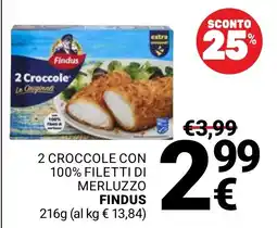 Supermercati Gulliver 2 Crocchette con 100% filetti di merluzzo Findus offerta