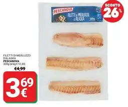 Supermercati Gulliver Filetti di merluzzo d'alaska Pescanova offerta