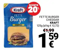 Supermercati Gulliver Fette burger cheddar Kraft offerta