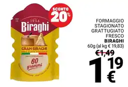 Supermercati Gulliver Formaggio stagionato grattugiato fresco Biraghi offerta