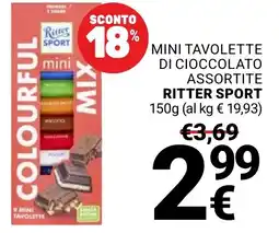 Supermercati Gulliver Mini tavolettine di cioccolato assortite Ritter Sport offerta