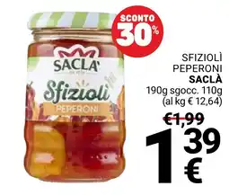 Supermercati Gulliver Sfiziolì peperoni Saclà offerta