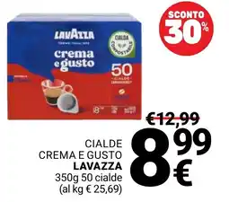 Supermercati Gulliver Cialde crema e gusto Lavazza offerta