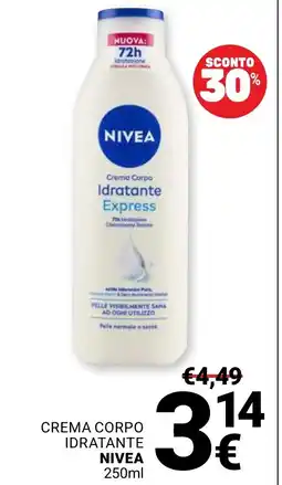 Supermercati Gulliver Crema corpo idratante Nivea offerta