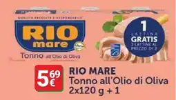 Supermercati Gulliver Rio mare Tonno all'Olio di Oliva offerta