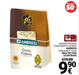 Supermercati Gulliver Grana Padano Ambrosi offerta