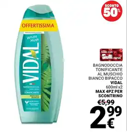 Supermercati Gulliver Bagnodoccia tonificante al muschio bianco bipacco Vidal offerta