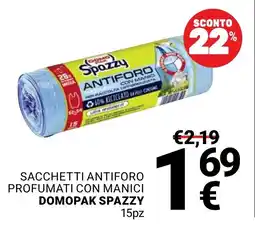 Supermercati Gulliver Sacchetti antiforo profumati con manici Domopak Spazzy offerta