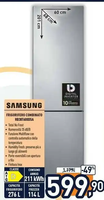 Unieuro Rb38t600dsa frigorifero combinato offerta