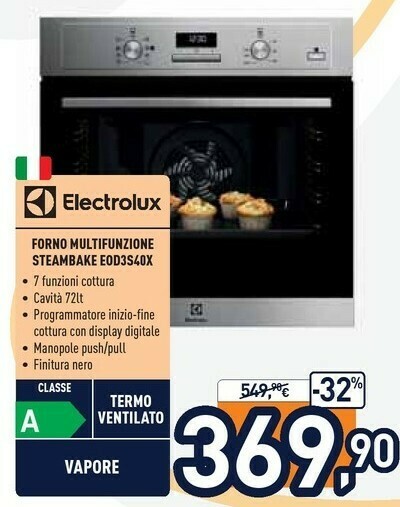 Eod3s40x forno elettrico 72 l acciaio inossidabile a offerta di Unieuro
