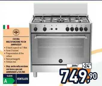 Unieuro Bertazzoni la germania americana amn965gxv cucina piano cottura acciaio inossidabile gas a+ offerta