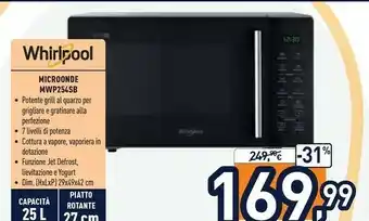 Unieuro Mwp 254 sb superficie piana microonde combinato 25 l 900 w nero offerta