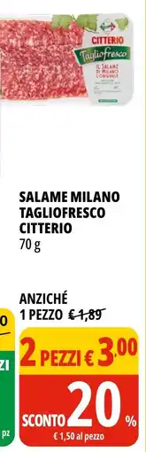 Tigros Salame Milano Tagliofresco Citterio offerta