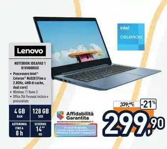 Unieuro Ideapad 1 81vu00bgix offerta