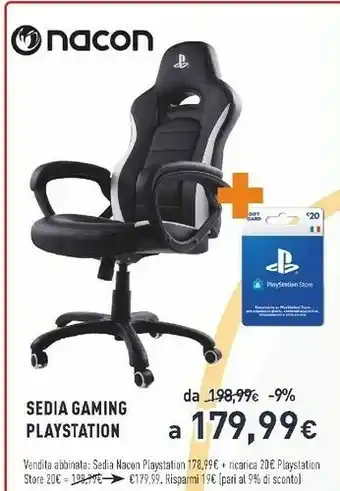 Unieuro Sedia gaming playstation offerta