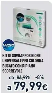 Kit di sovrapposizione universale per colonna bucato con ripiano scorrevole