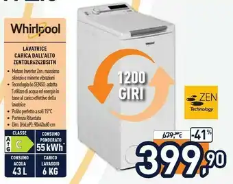 Unieuro Zen tdlr 6242bs it/n lavatrice caricamento dall'alto 6 kg 1200 giri/min c bianco offerta