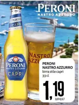 PRO7 Supermercati Peroni nastro azzurro birra stile capri offerta