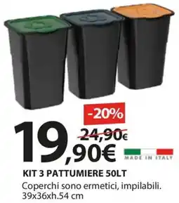 Kreo Brico e Casa Kit 3 pattumiere offerta