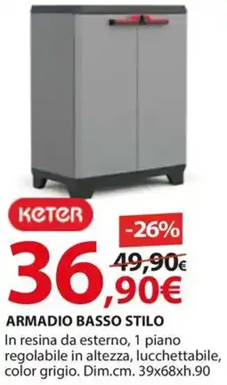 Kreo Brico e Casa Keter armadio basso stile offerta