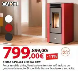 Kreo Brico e Casa Cadel Stufa a pellet Cristal 6KW offerta