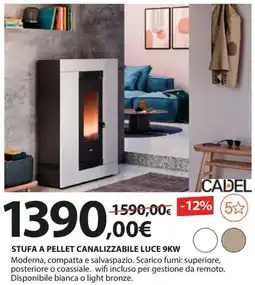 Kreo Brico e Casa Cadel Stufa a pellet canalizzabile Luce 9K offerta