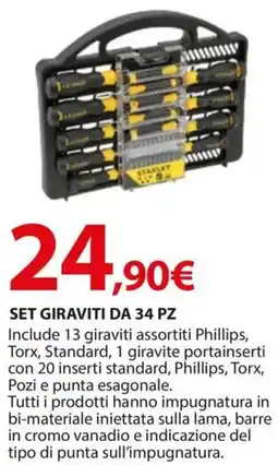 Kreo Brico e Casa Stanley Set giraviti da 34 pz offerta