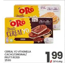 Eurospar CEREAL YO VITASNELLA CACAO/ORIGINAL/FRUTTI ROSSI offerta