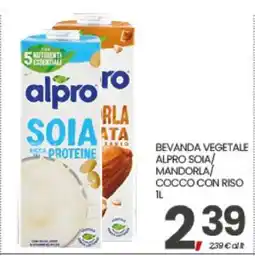 Eurospar BEVANDA VEGETALE ALPRO SOIA/ MANDORLA/ COCCO CON RISO 1L offerta