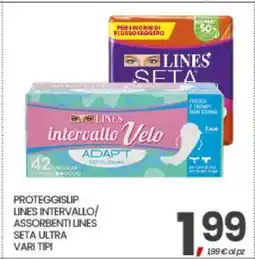Eurospar PROTEGGISLIP LINES INTERVALLO/ASSORBENTI LINES SETA ULTRA offerta