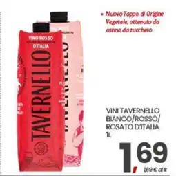 Eurospar VINI TAVERNELLO BIANCO/ROSSO/ROSATO D'ITALIA 1L offerta
