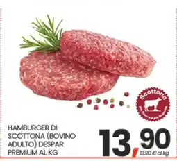 Eurospar HAMBURGER DI SCOTTONA (BOVINO ADULTO) DESPAR PREMIUM AL KG offerta