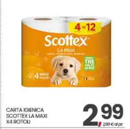 Eurospar CARTA IGIENICA SCOTTEX LA MAXI X4 ROTOLI offerta