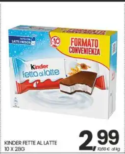 Eurospar KINDER FETTE AL LATTE offerta