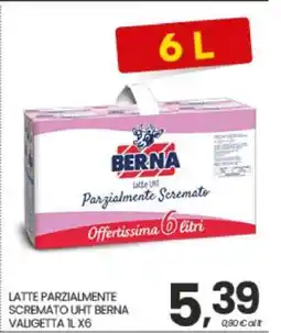 Eurospar LATTE PARZIALMENTE SCREMATO UHT BERNA VALIGETTA 1L X6 offerta