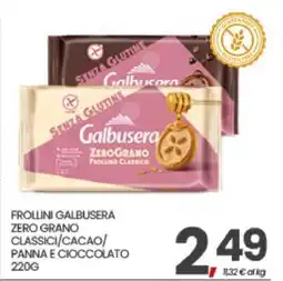 Eurospar FROLLINI GALBUSERA ZERO GRANO CLASSICI/CACAO/PANNA E CIOCCOLATO offerta