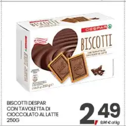 Eurospar BISCOTTI DESPAR CON TAVOLETTA DI CIOCCOLATO AL LATTE 250G offerta