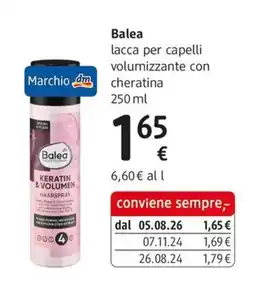 dm drogerie markt Balea lacca per capelli volumizzante con cheratina offerta