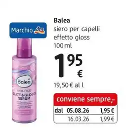 dm drogerie markt Balea siero per capelli effetto gloss offerta
