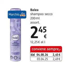 dm drogerie markt Balea shampoo secco offerta