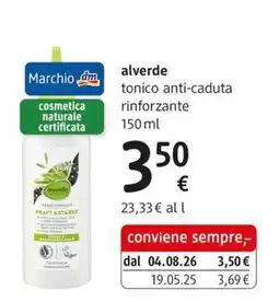 dm drogerie markt alverde tonico anti-caduta rinforzante offerta