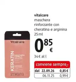dm drogerie markt Vitalcare maschera rinforzante con cheratina e arginina offerta