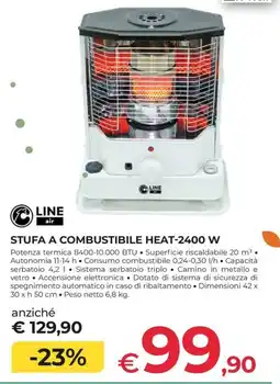 Progress Stufa a combustibile Heat-2400 W Line air offerta