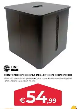 Progress Line air contenitore porta pellet con coperchio offerta