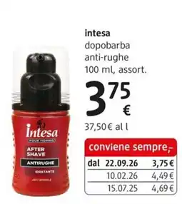 dm drogerie markt Intesa dopobarba anti-rughe offerta