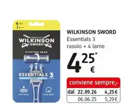 dm drogerie markt Wilkinson Sword Essentials 3 offerta