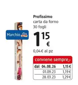 dm drogerie markt Profissimo carta da forno offerta